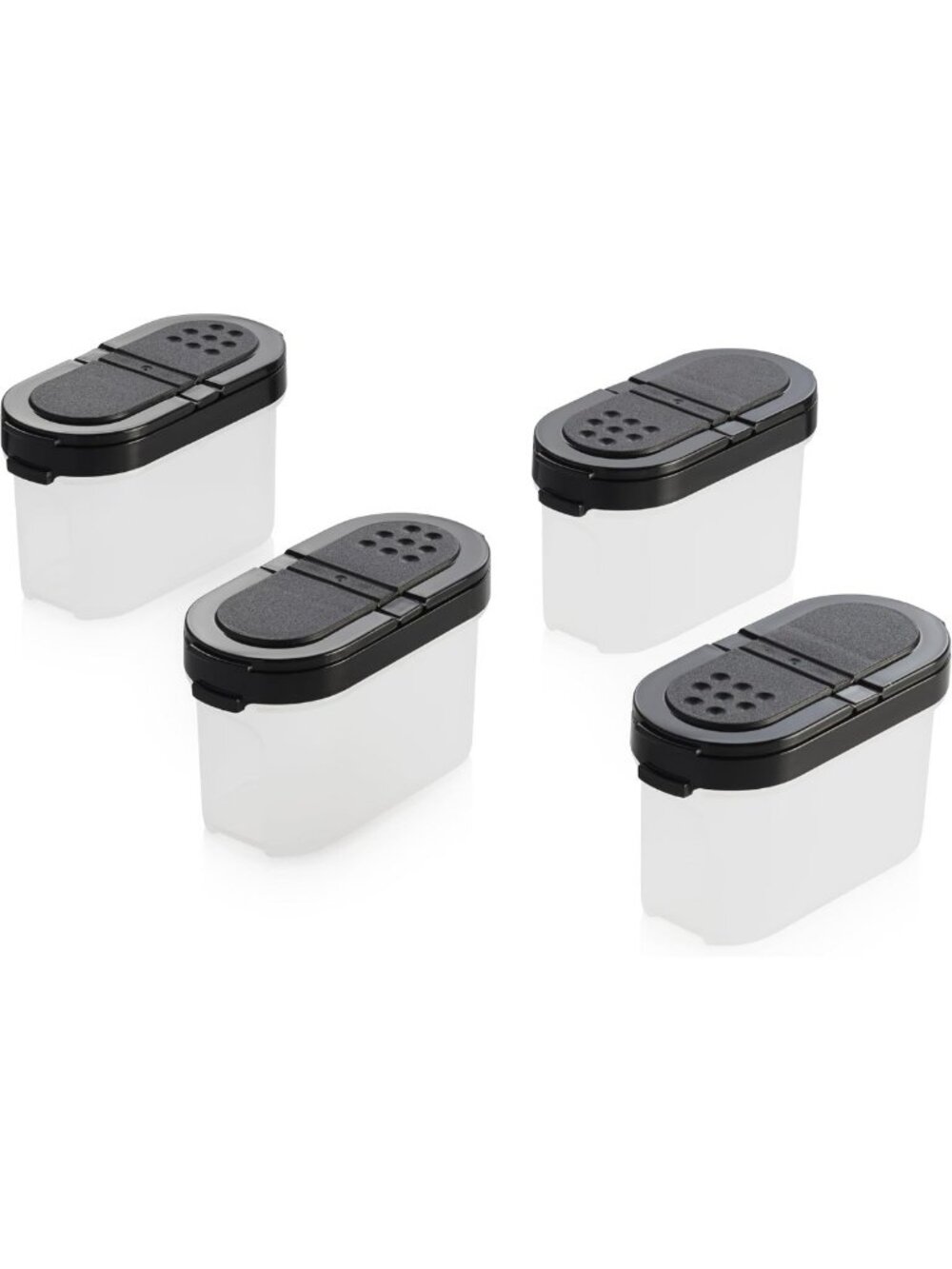 Set of 4 Small Spice Shakers - BPA-Free, Dishwasher Safe, Keeps Herbs Fresh